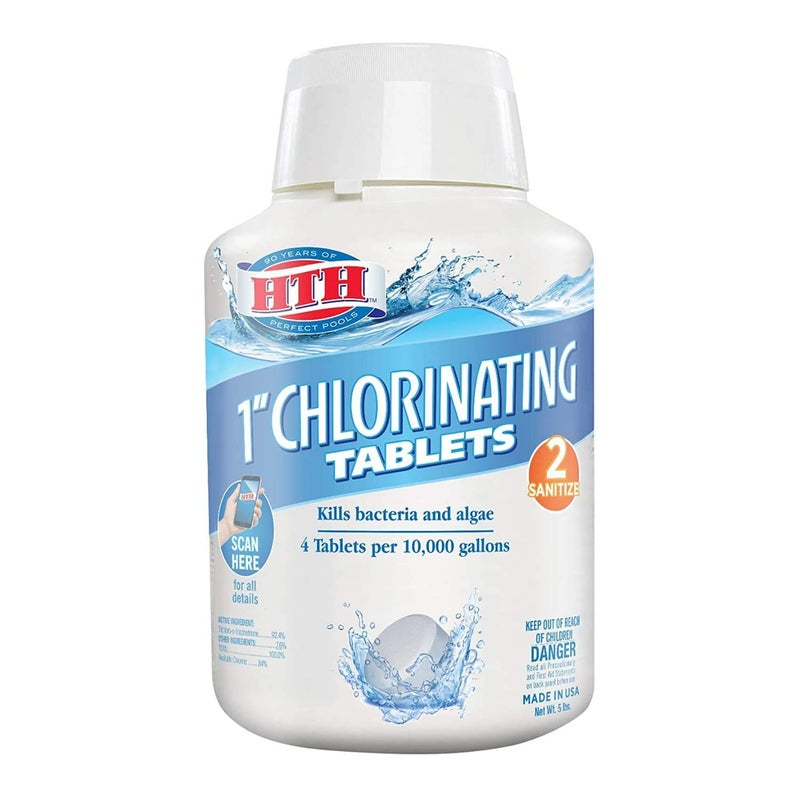 HTH 42031 1" Chlorinating Tablets Swimming Pool Chlorine, 5 lbs - Image 1